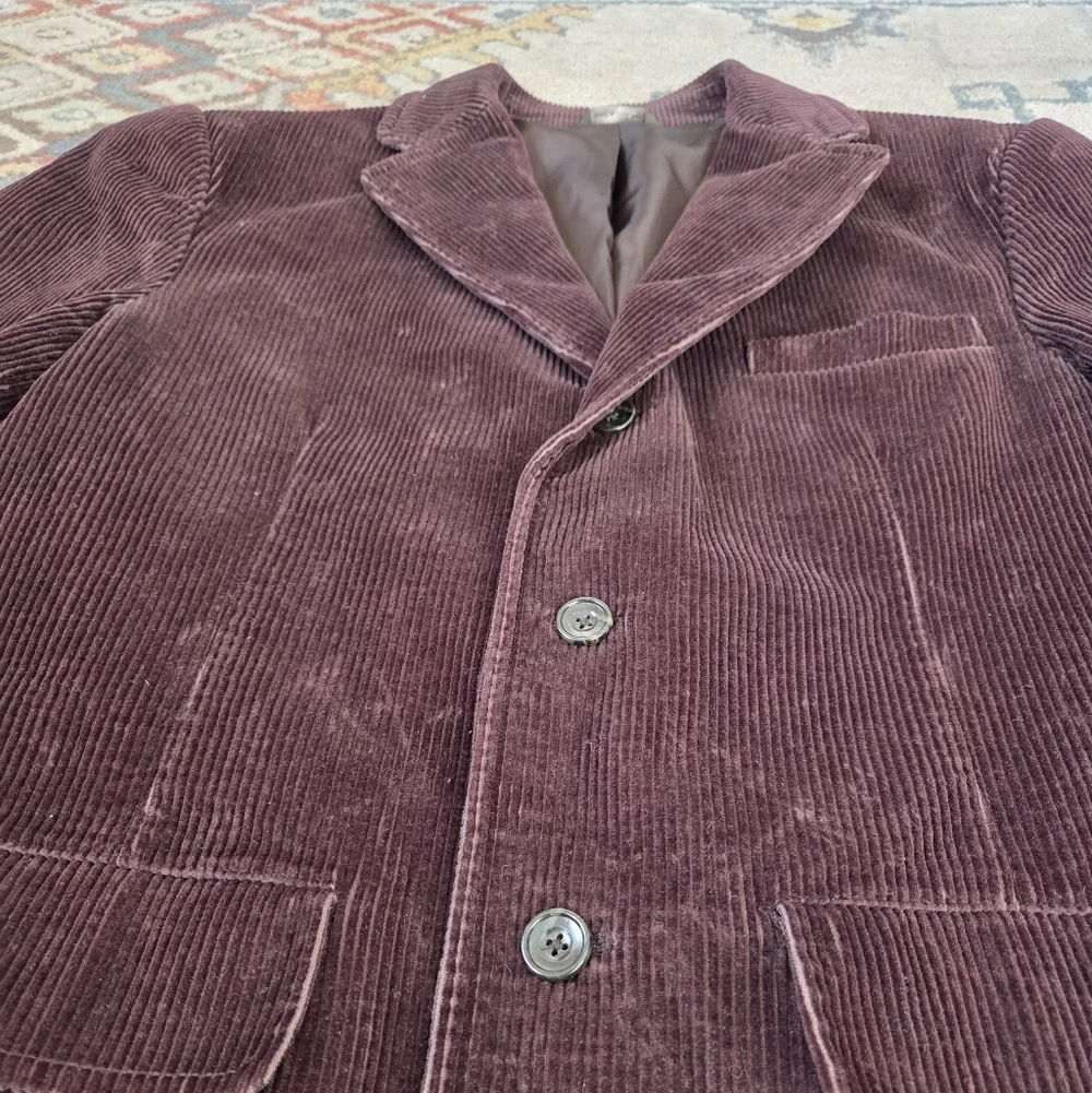 Eddie Bauer Vintage Corduroy Blazer Jacket Men's Medium Brown Notched Lapels‎